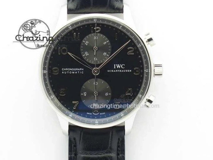 MIROTIME 0517 Reliable Portuguese IW371447 ZF 1:1 Best Edition SS Black Dial On Black Leather Strap A79350 V 7274